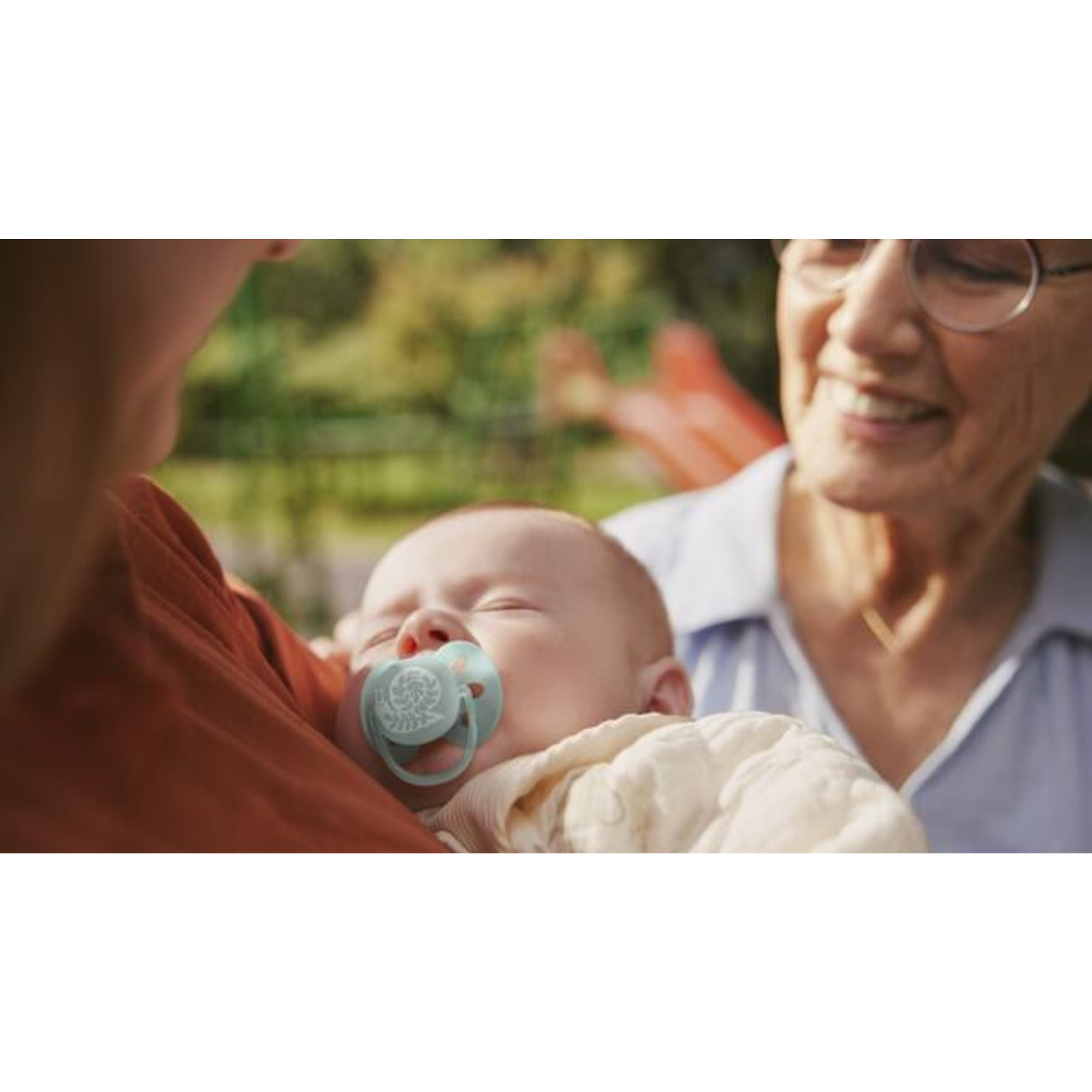 Succhietti ultra soft 0-6m pastello crema e azzurro con decorazioni, a base vegetale - set da 2 ciucci - philips avent - Avent