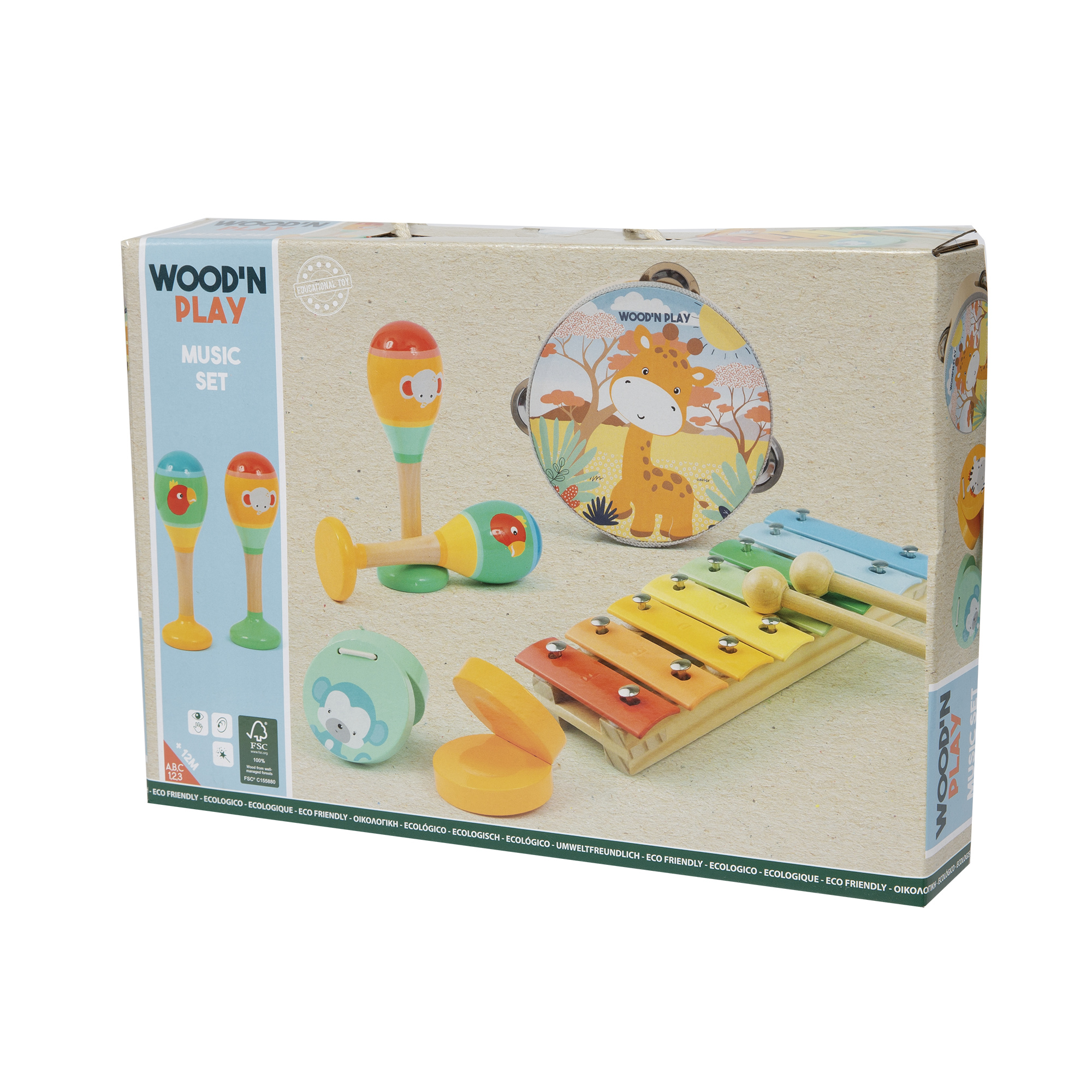 Set musicale in legno animali della savana - WOOD N'PLAY