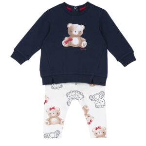 Set 2 pz felpa blu con orso+leggings orsi - chicco - Chicco