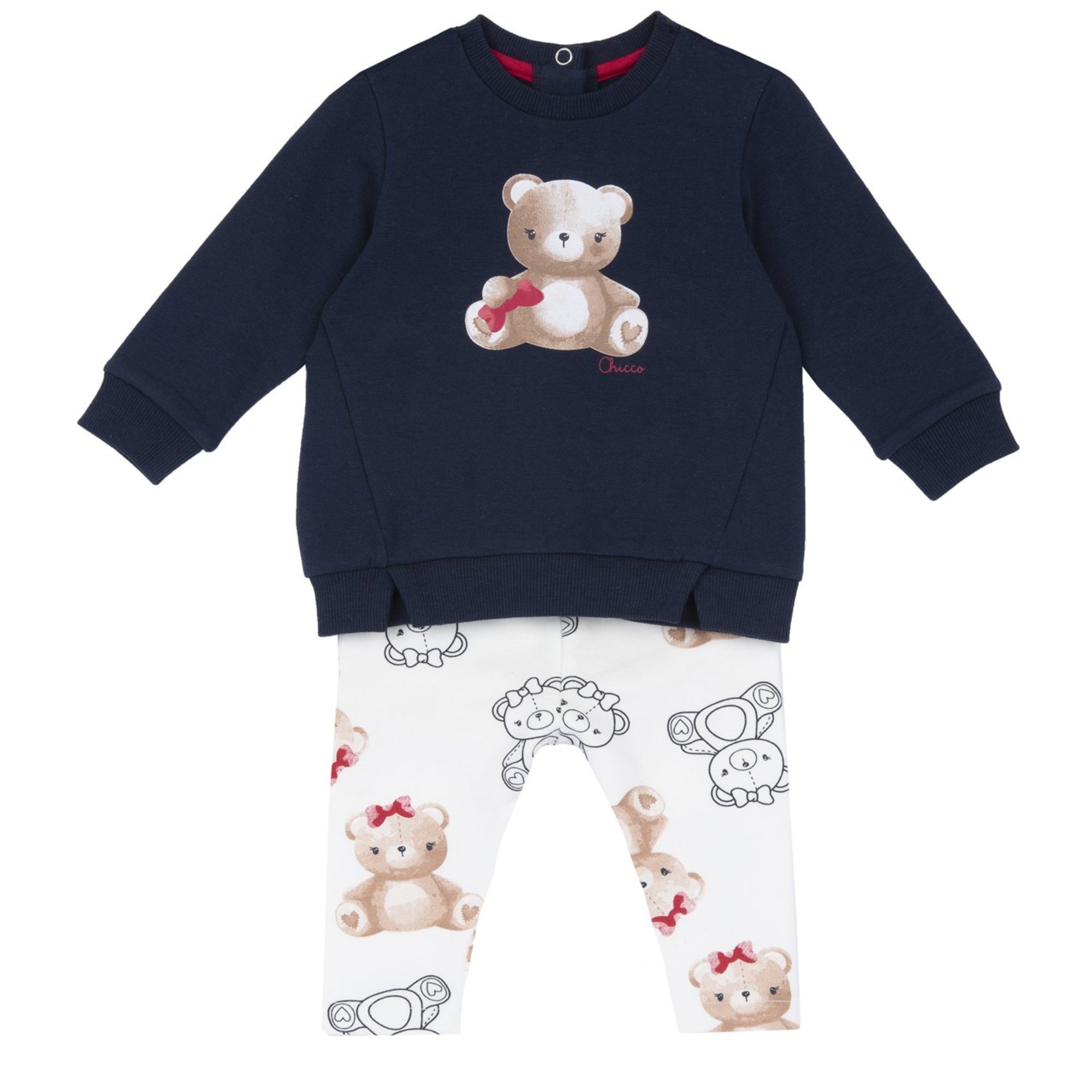 Set 2 pz felpa blu con orso+leggings orsi - chicco - Chicco