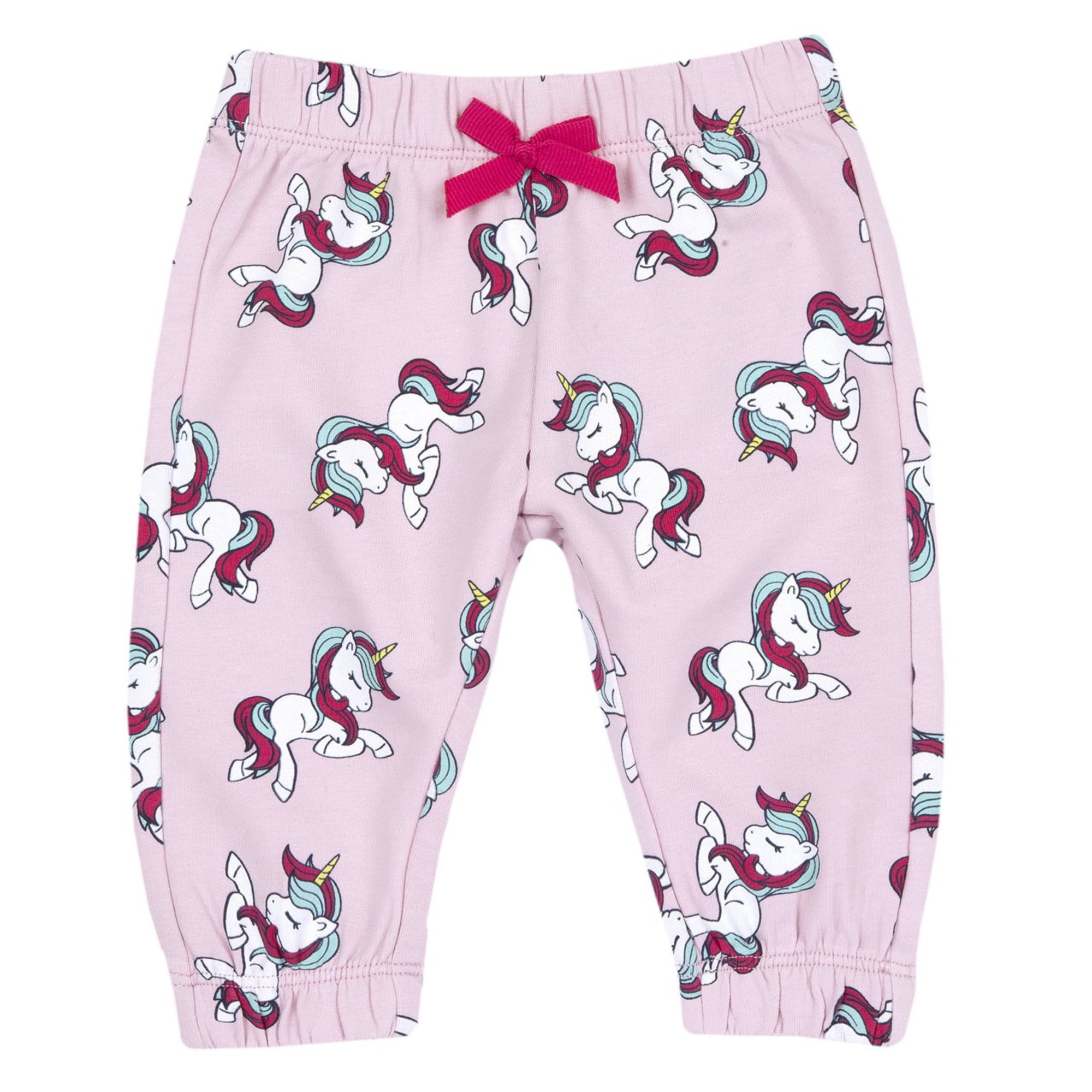 Pantalone felpa fantasia unicorni a fondo rosa - chicco - Chicco
