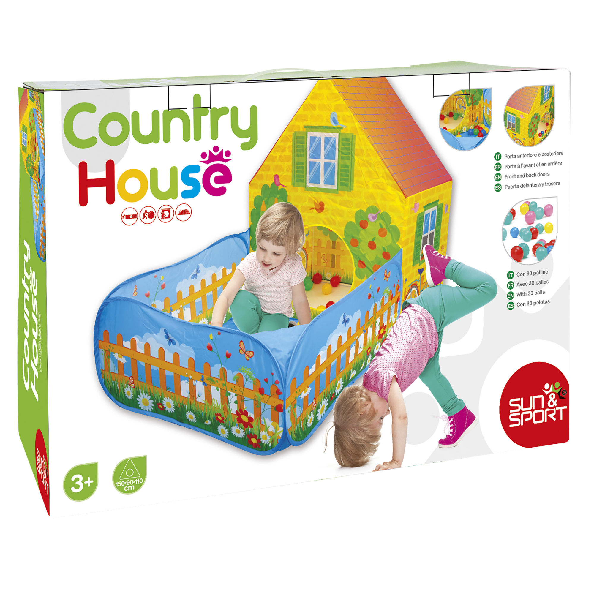 Tenda casetta con giardino e 30 palline - Sun&amp;Sport