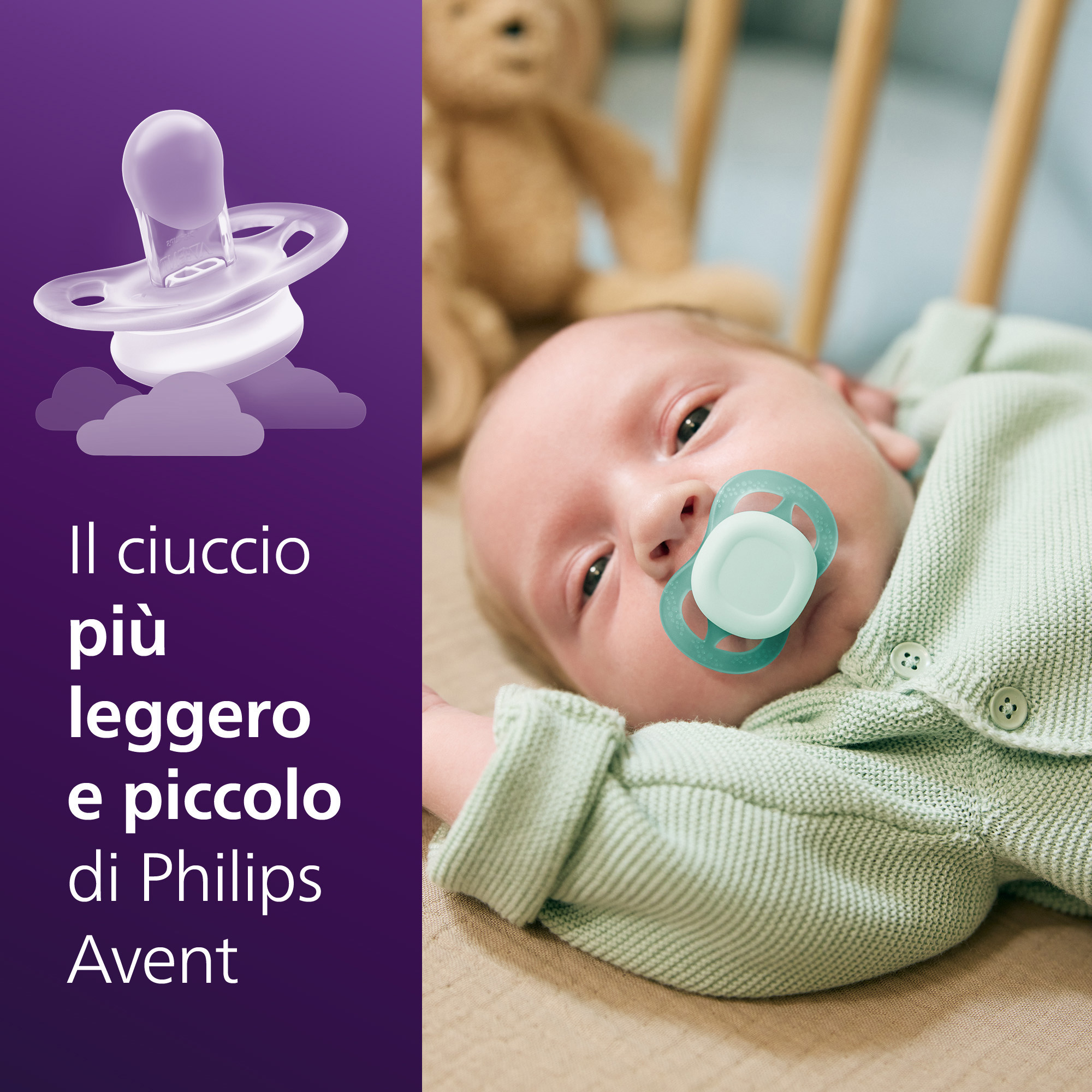 Succhietti ultra start 0-2m day pastello verde e blu , a base vegetale - set da 2 ciucci - philips avent - Avent