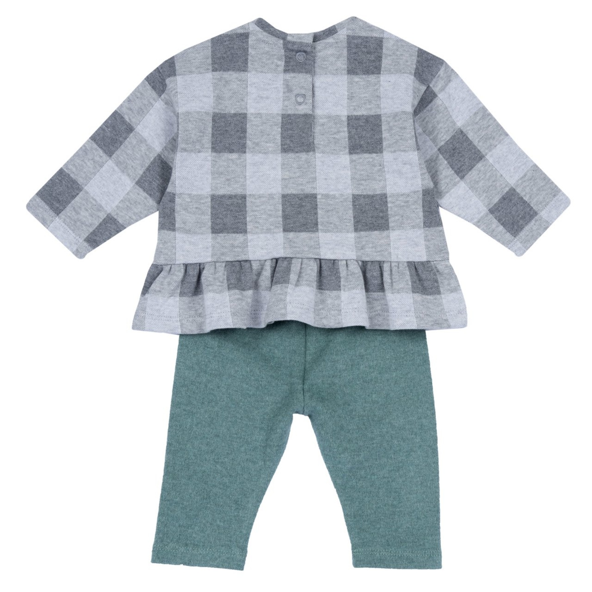 Set 2 pz sweat shirt leggings check con fiore applicato - chicco - Chicco