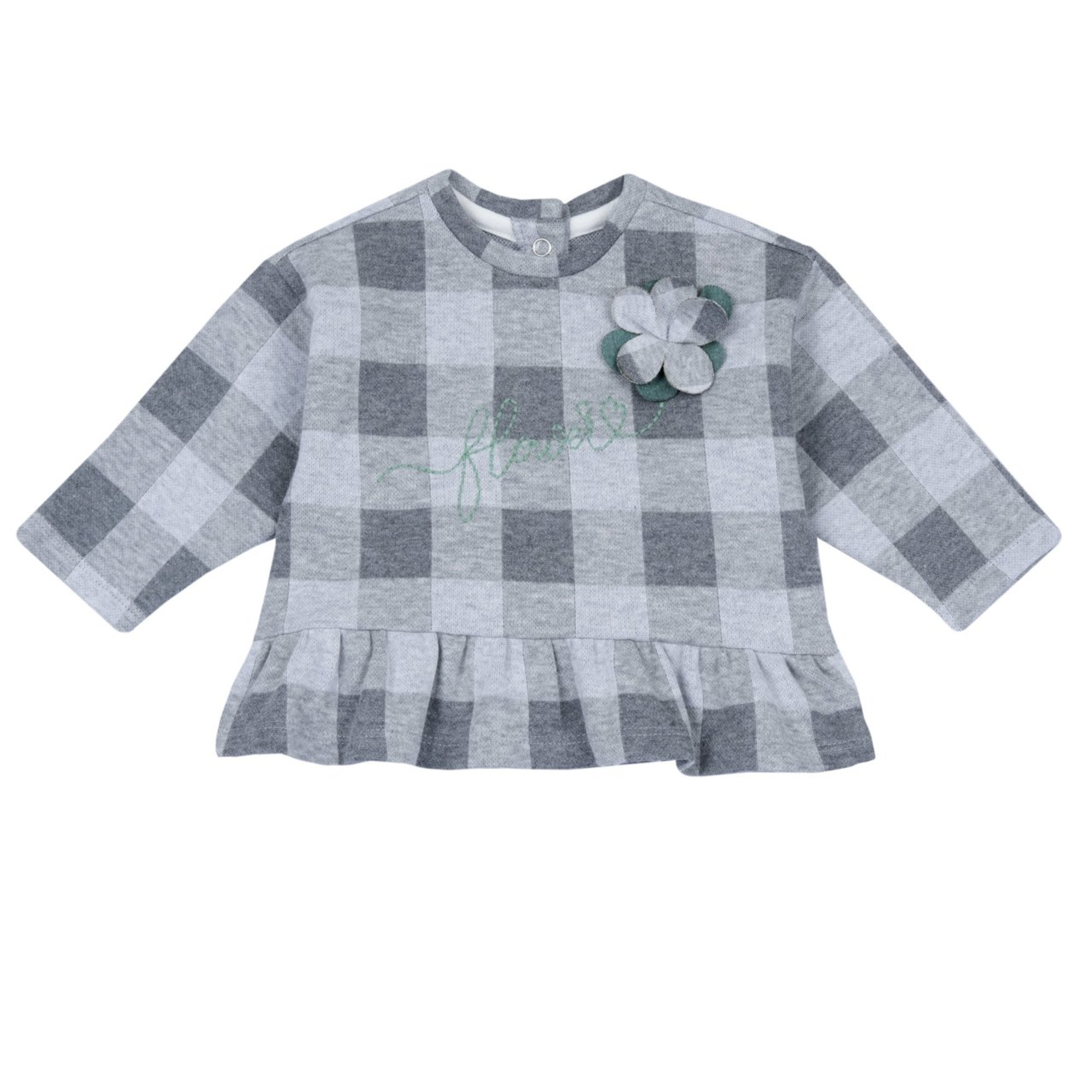 Set 2 pz sweat shirt leggings check con fiore applicato - chicco - Chicco