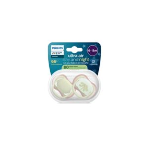 Succhietti ultra air day&night 6-18m pastello verde e foglia, a base vegetale - set da 2 ciucci - philips avent - Avent