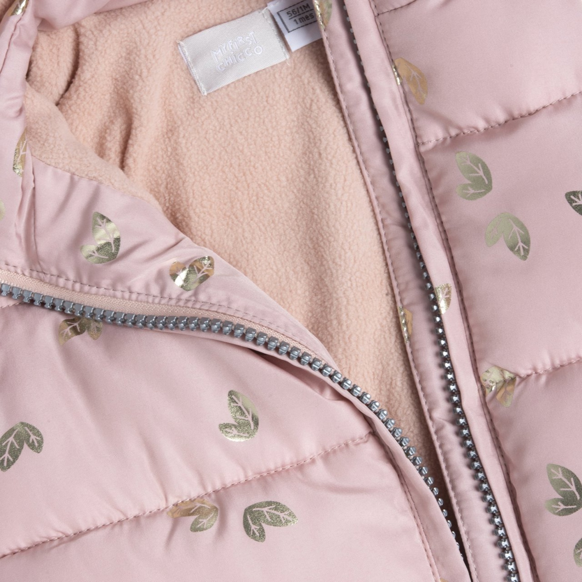 Giubbino con cappuccio staccabile e foglie oro - chicco - Chicco