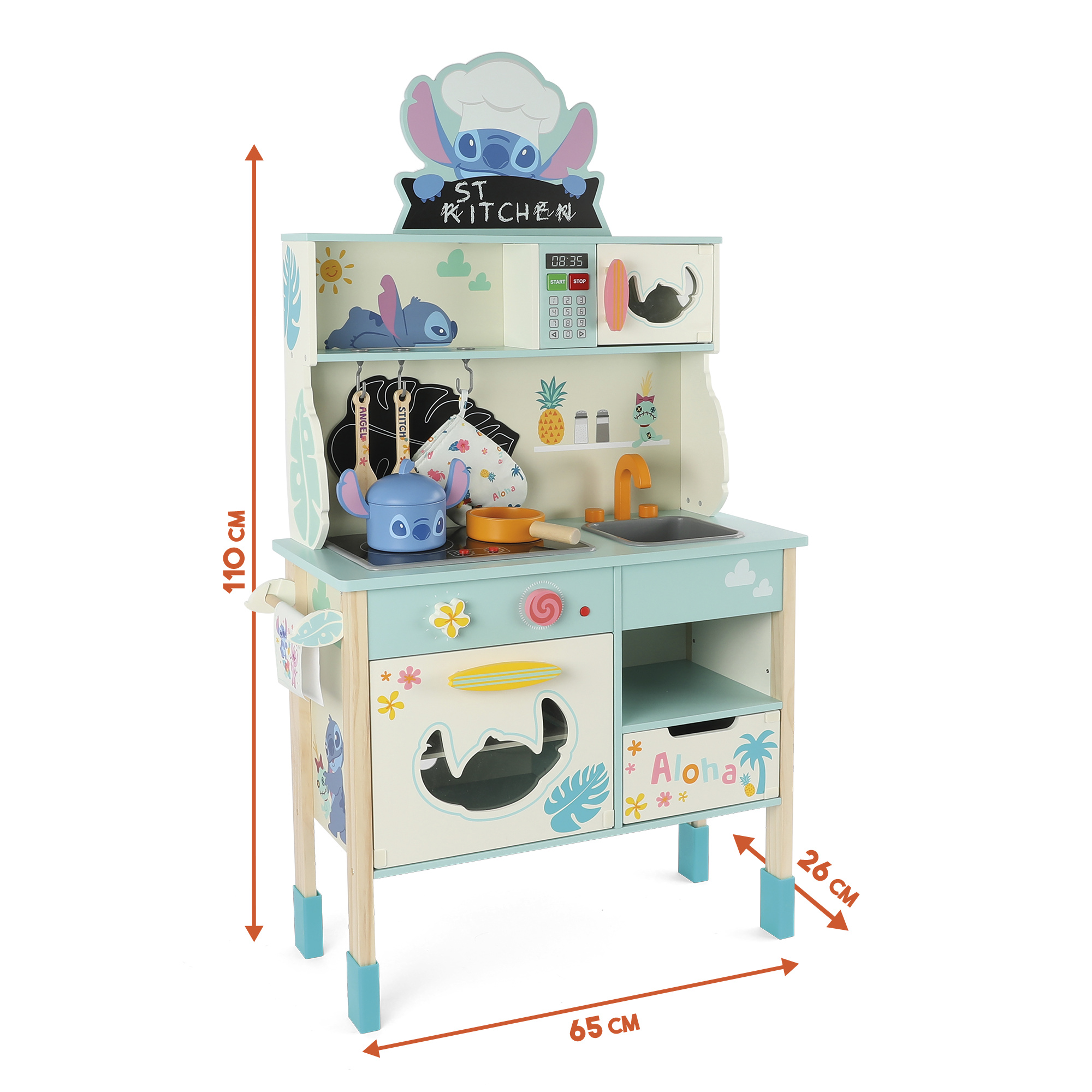 Cucina in legno aloha con luci e suoni – disney stitch - WOOD N'PLAY