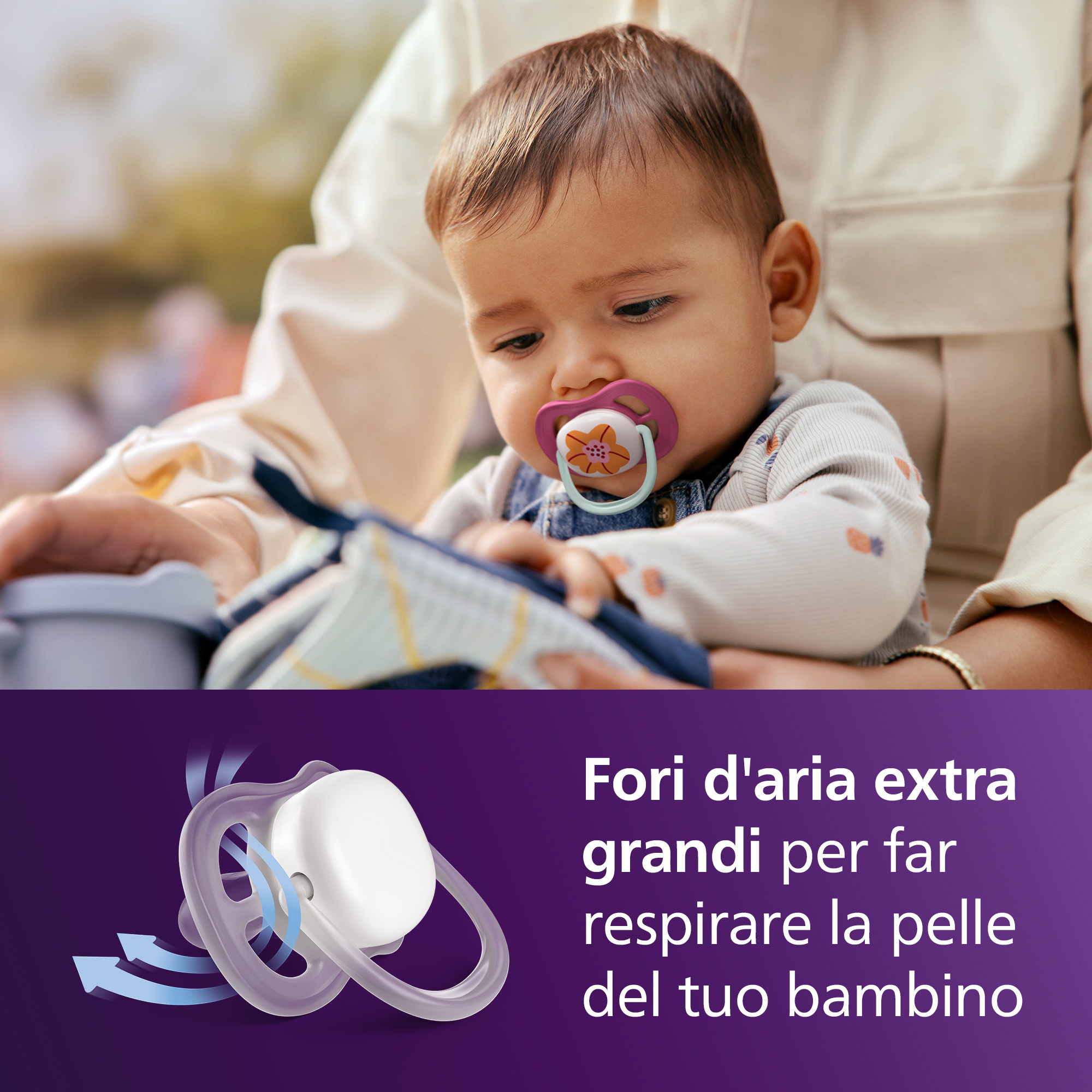 Succhietti ultra air collection 6-18m fiore e coccinella, a base vegetale - set da 2 ciucci - philips avent - Avent