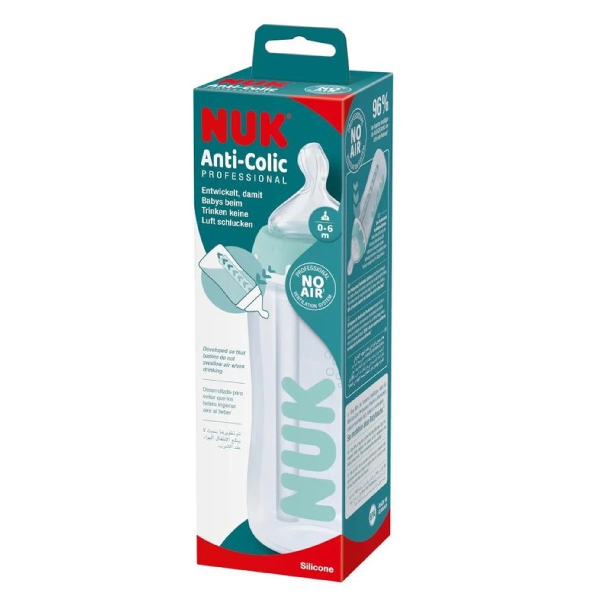 Biberon first choice+ anticolica pro 300 ml 0-6 mesi con spazzolino pulizia incluso - nuk - Nuk