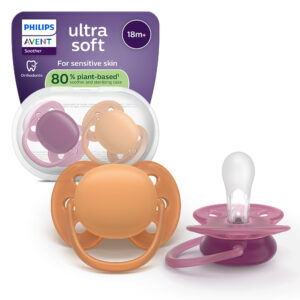 Succhietti ultra soft 18m+ pastello viola e marrone, a base vegetale - set da 2 ciucci - philips avent - Avent