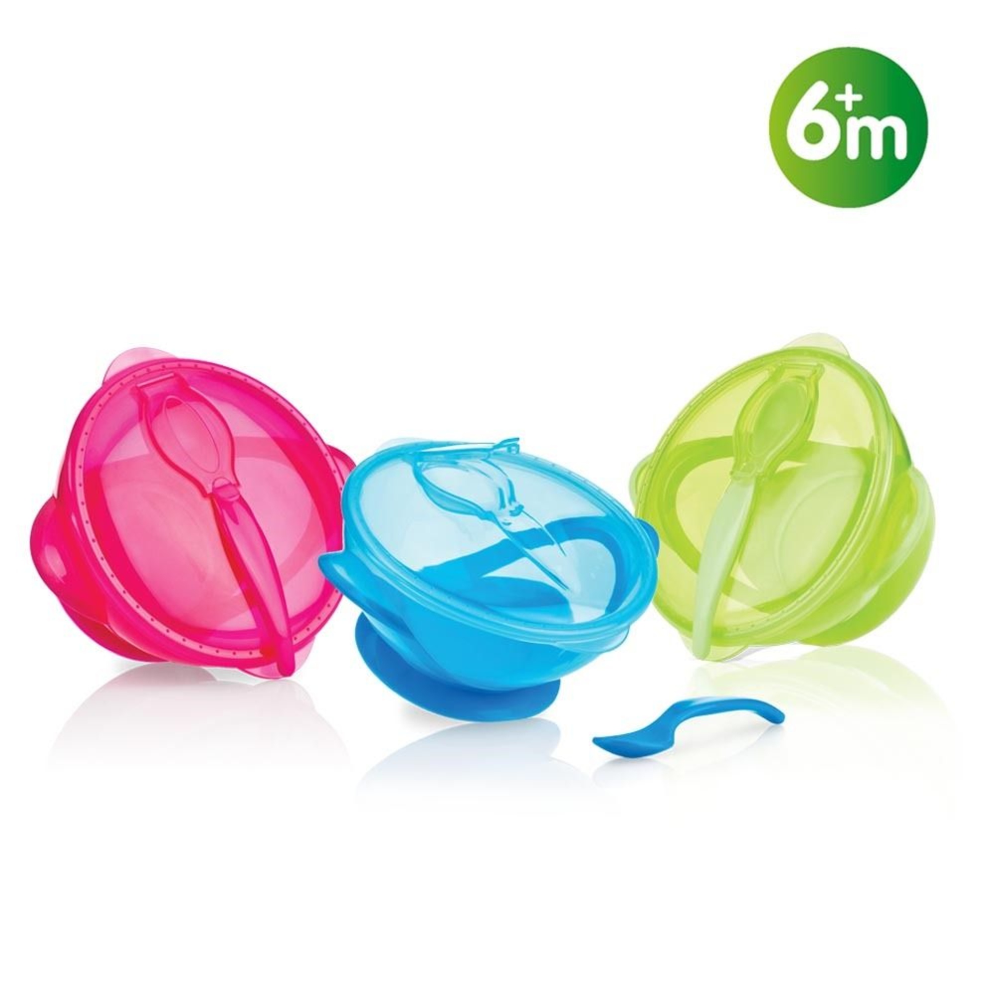 Nuby scodella 300ml con ventosa, coperchio e cucchiaino, assortita - Nuby