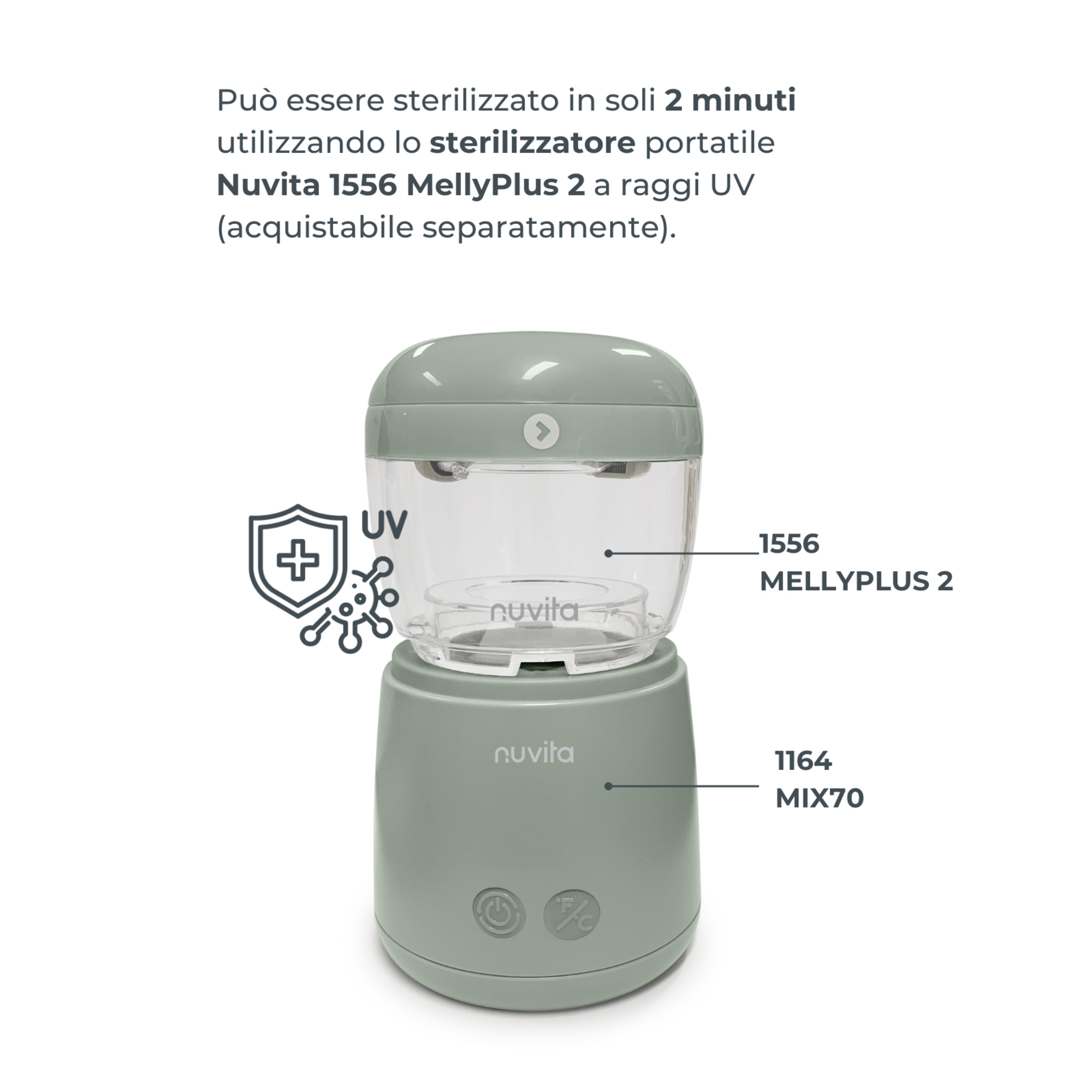 Scaldabiberon portatile mix70 universale con funzione di mescolamento 1164 - nuvita - Nuvita