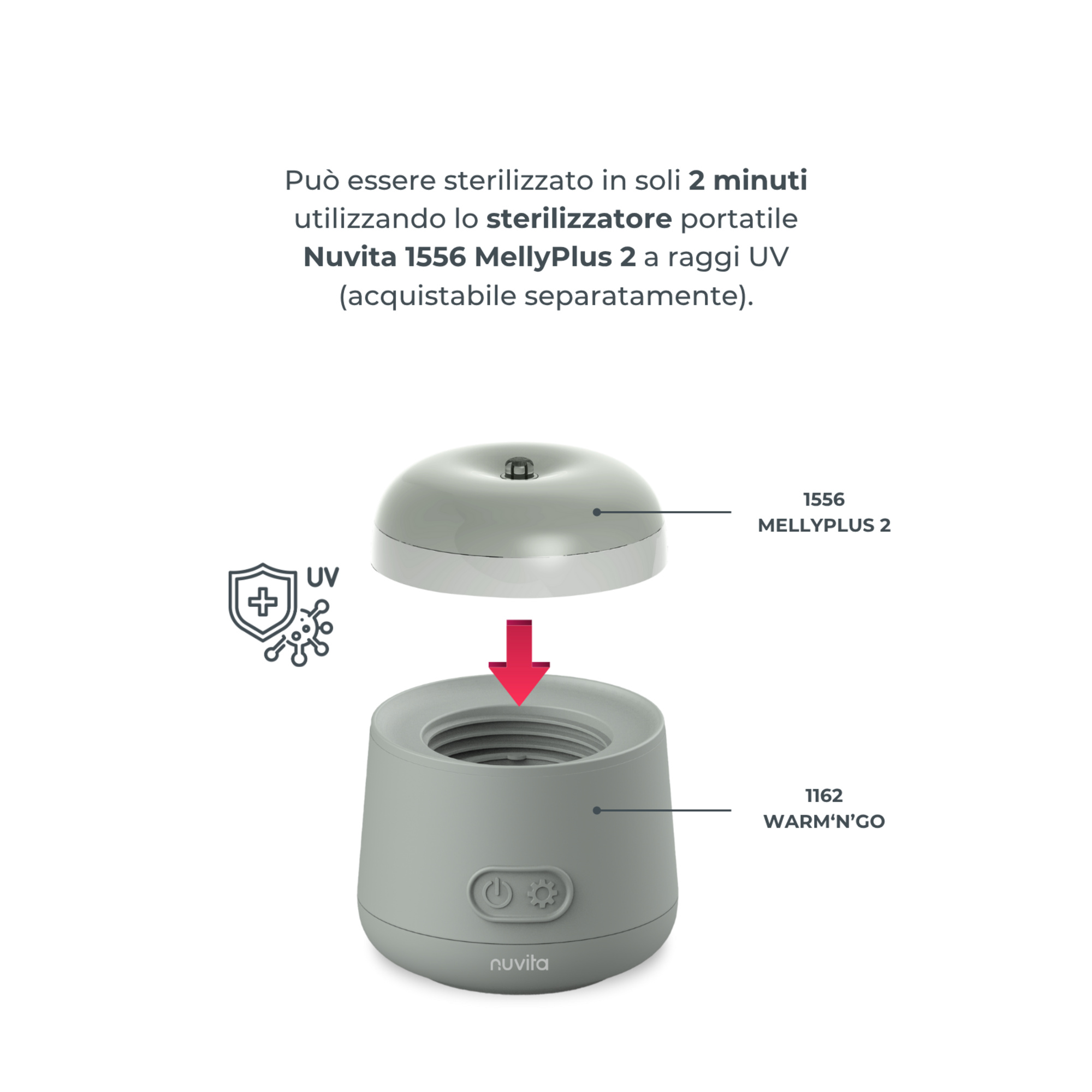 Scaldabiberon portatile universale warm'n'go 1162   - sage green - nuvita - Nuvita