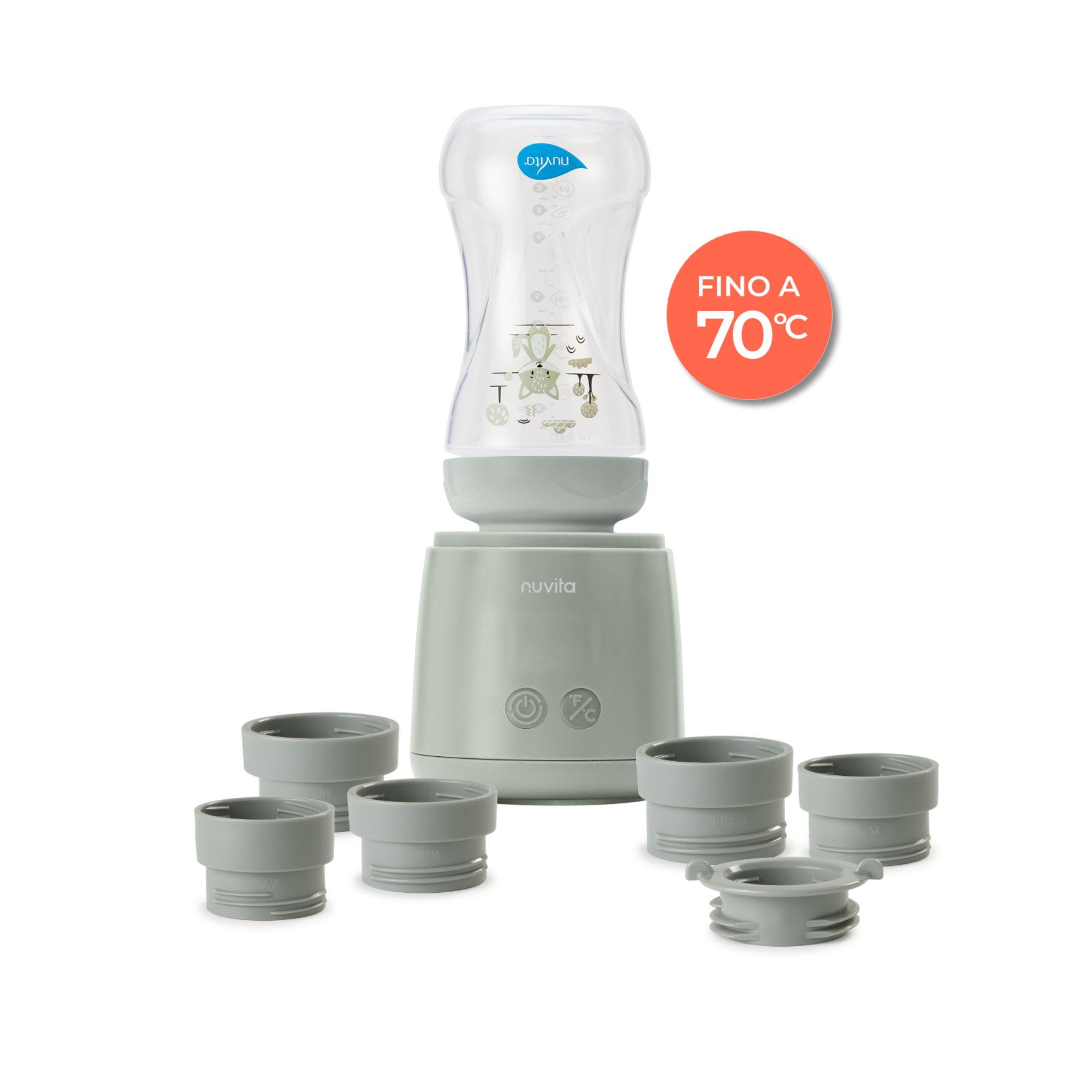 Scaldabiberon portatile mix70 universale con funzione di mescolamento 1164 - nuvita - Nuvita