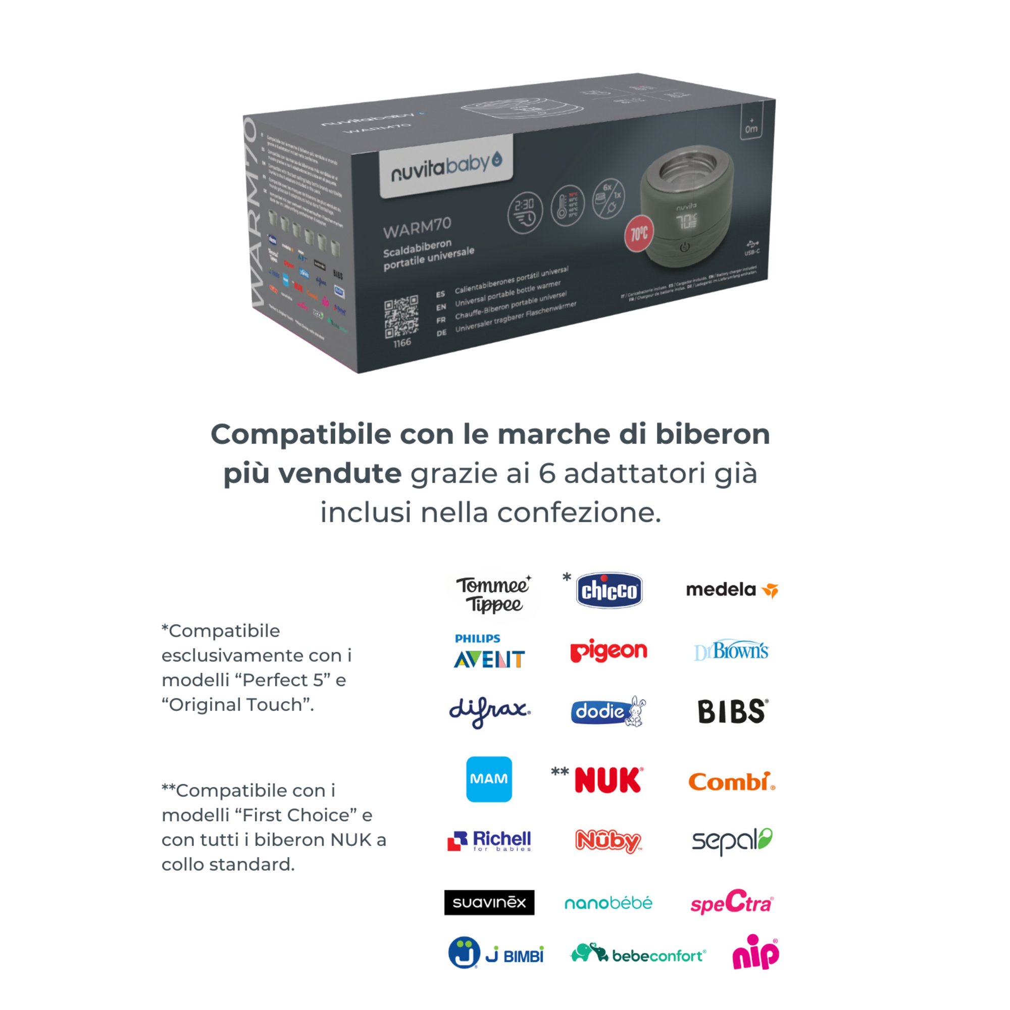 Scaldabiberon portatile universale warm70 - nuvita - Nuvita