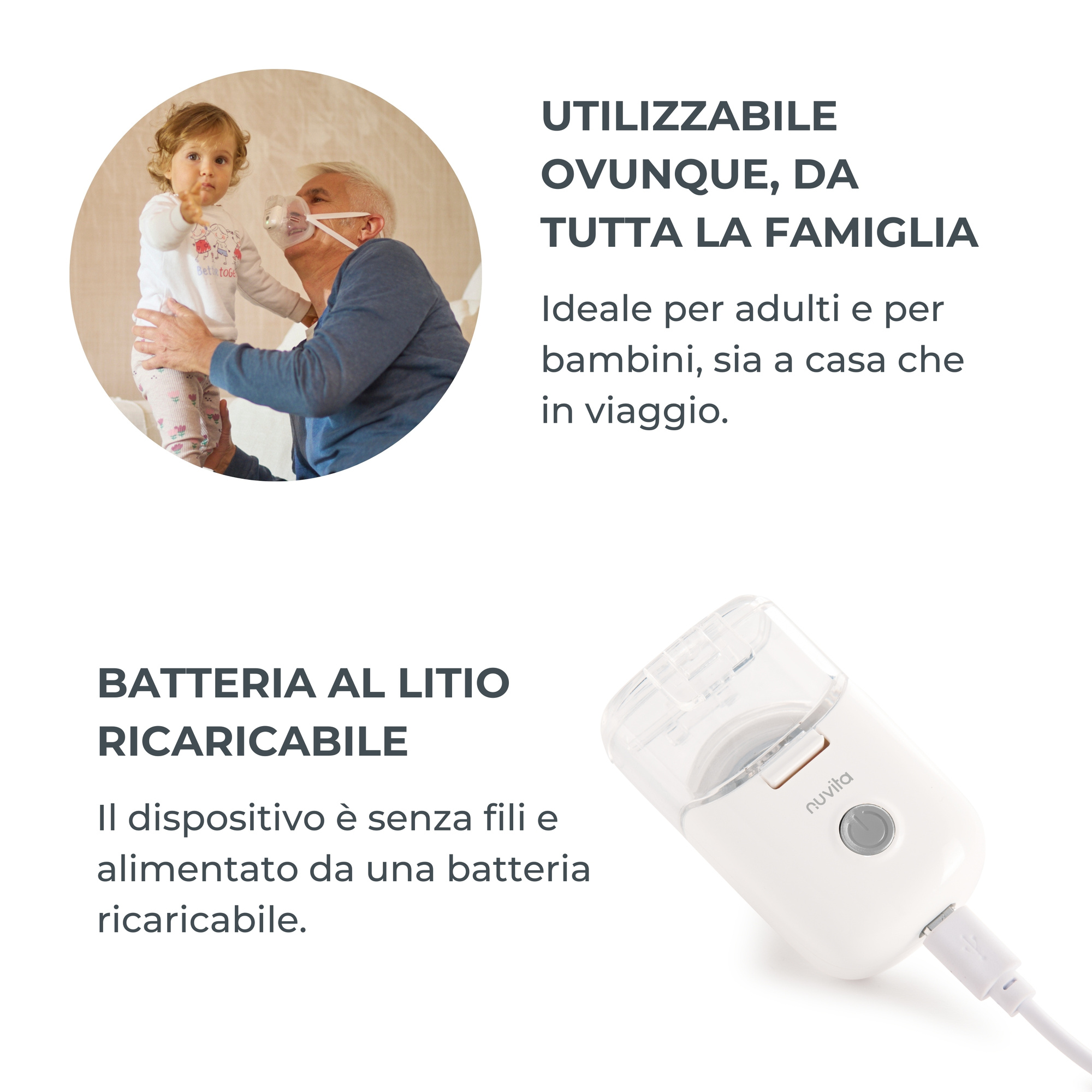 Aerosol indossabile con tecnologia mesh - nuvita - Nuvita