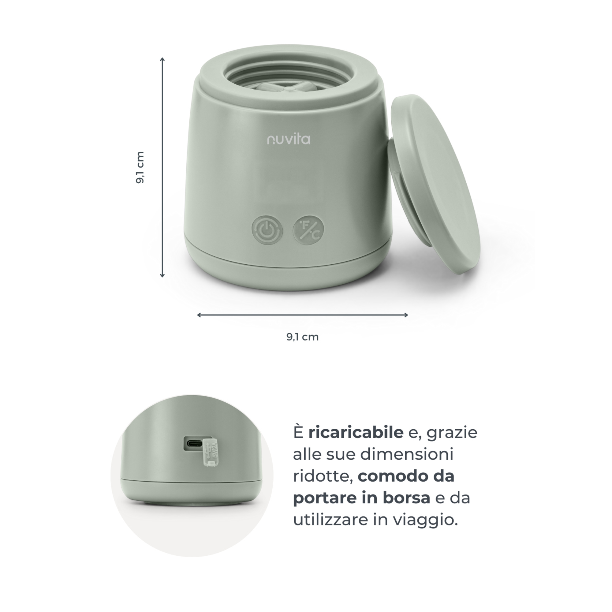 Scaldabiberon portatile mix70 universale con funzione di mescolamento 1164 - nuvita - Nuvita