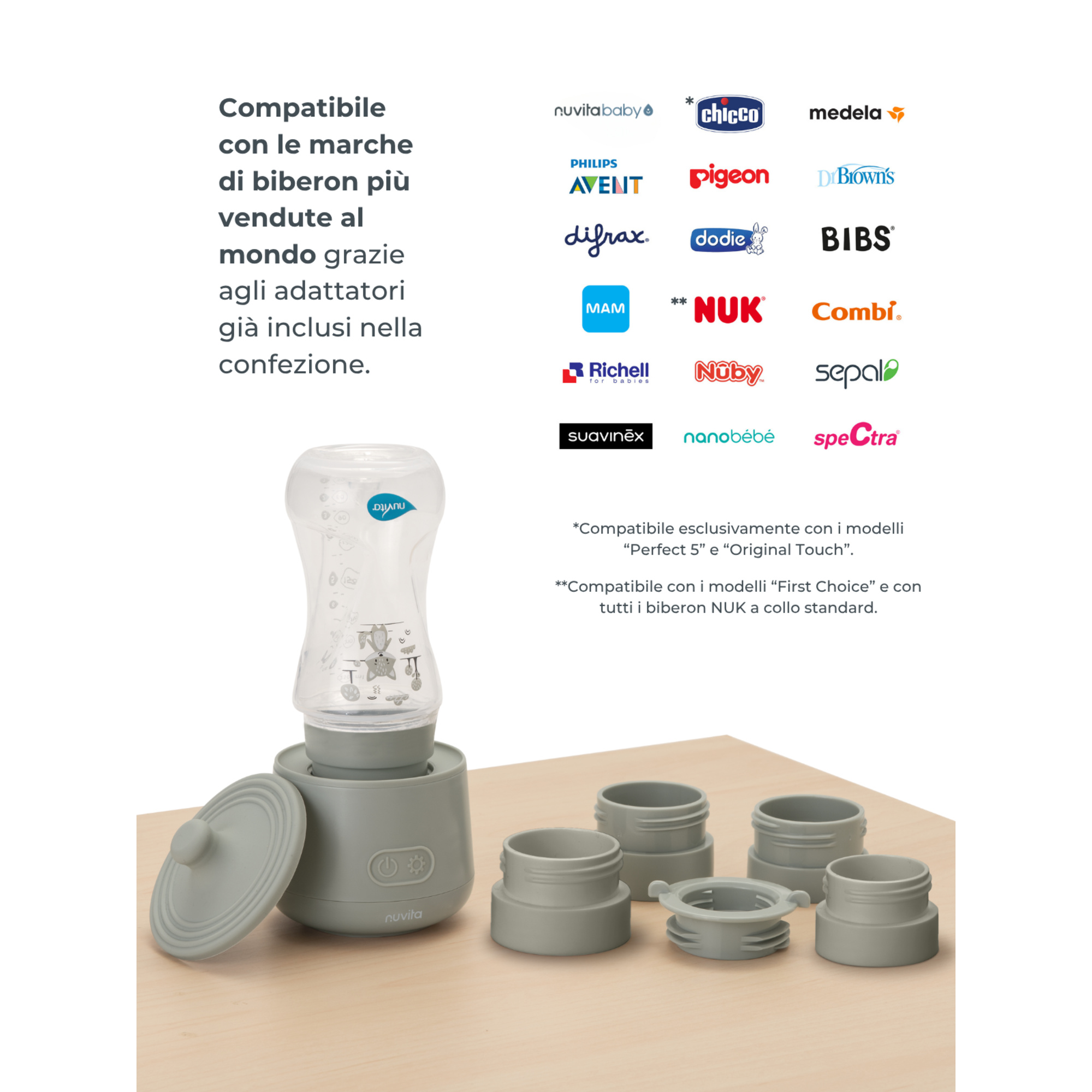 Scaldabiberon portatile universale warm'n'go 1162   - sage green - nuvita - Nuvita