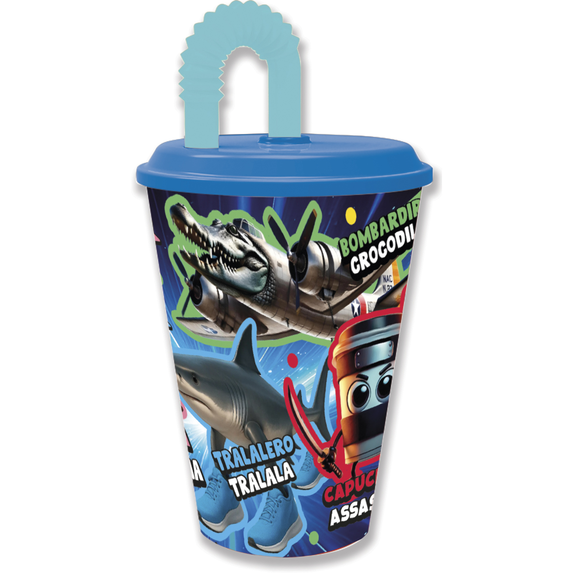 Bicchiere sport c cannuccia 430 ml - brainrot - BRAINROT