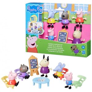 Playset peppa pig va a scuola - 5 personaggi e 6 accessori - 3+ - Peppa pig