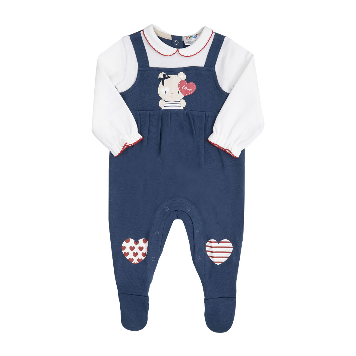 Tutina neonata finto doppio orsetto - Mawi