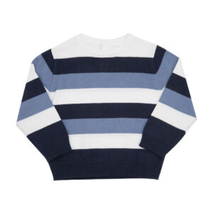 Maglia di cotone bimbo blu rigata - Mawi