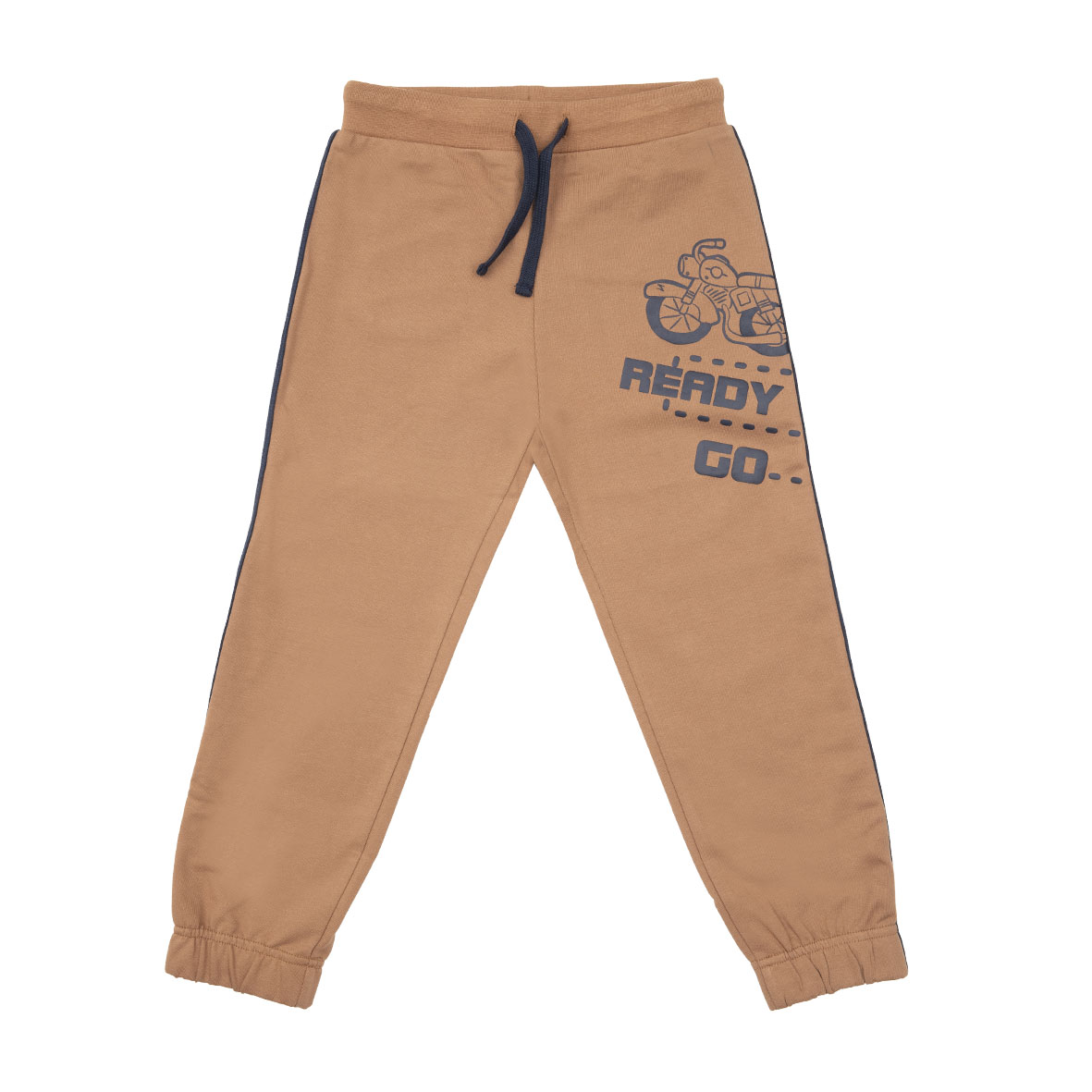 Pantalone bimbo marrone stampa moto - Mawi