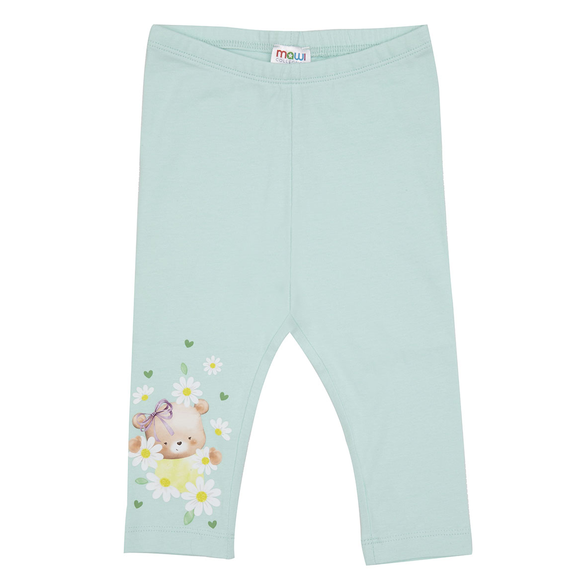 Legging verde acqua bimba orsetto - Mawi