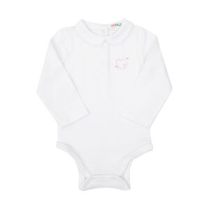 Body jersey stretch bimba bianco stampa piccola - Mawi