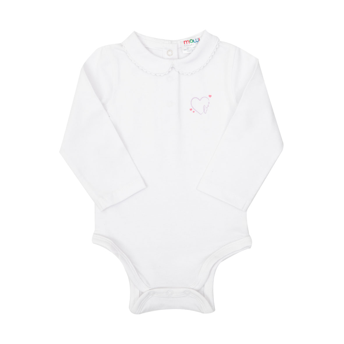 Body jersey stretch bimba bianco stampa piccola - Mawi