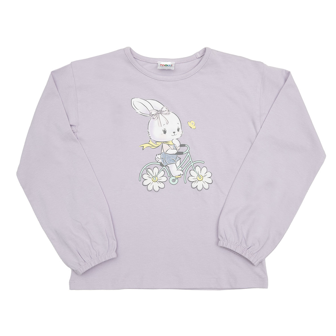 Maglia jersey manica lunga bimba lilla stampata - Mawi
