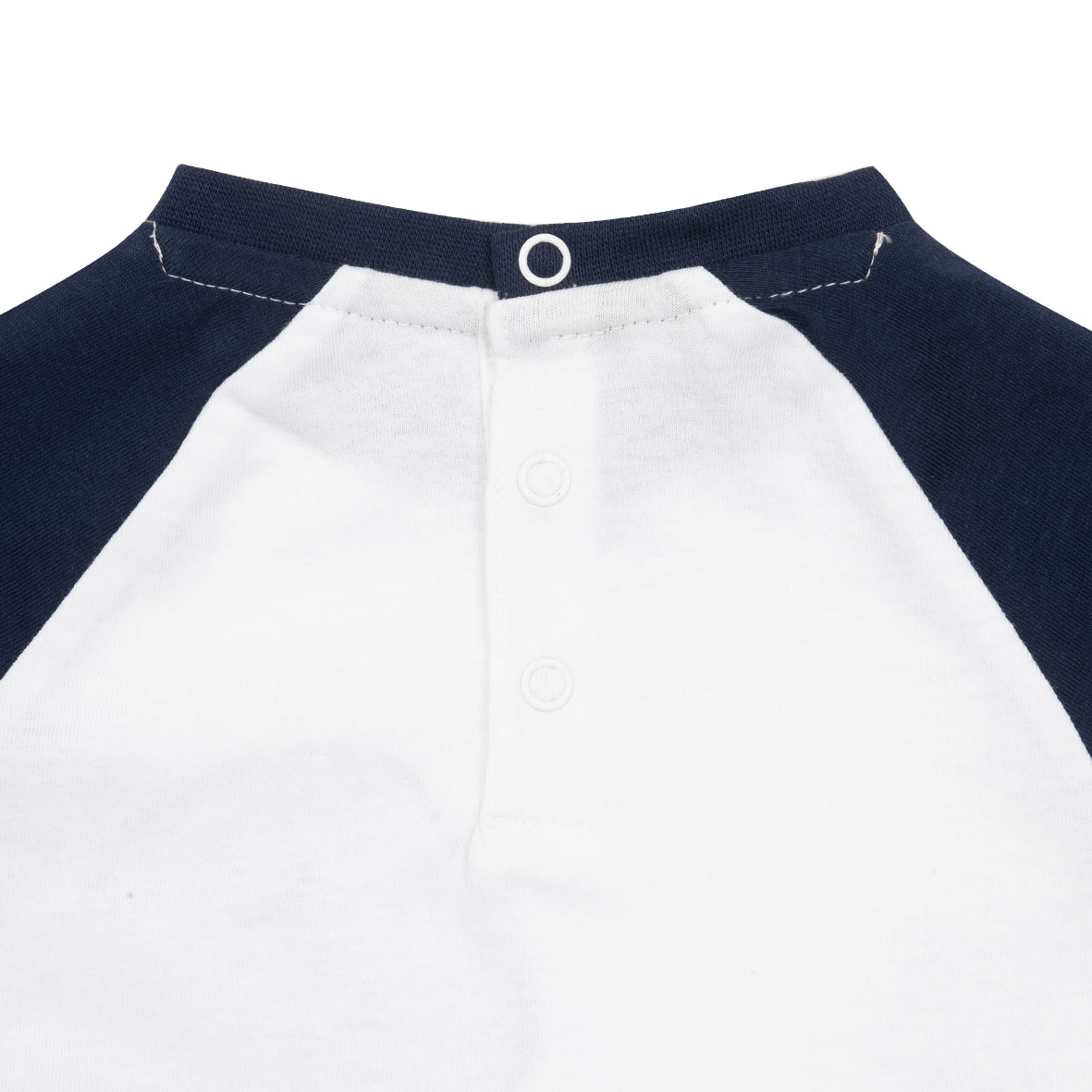 Maglia jersey raglan bimbo bicolor bianca/blu - Mawi