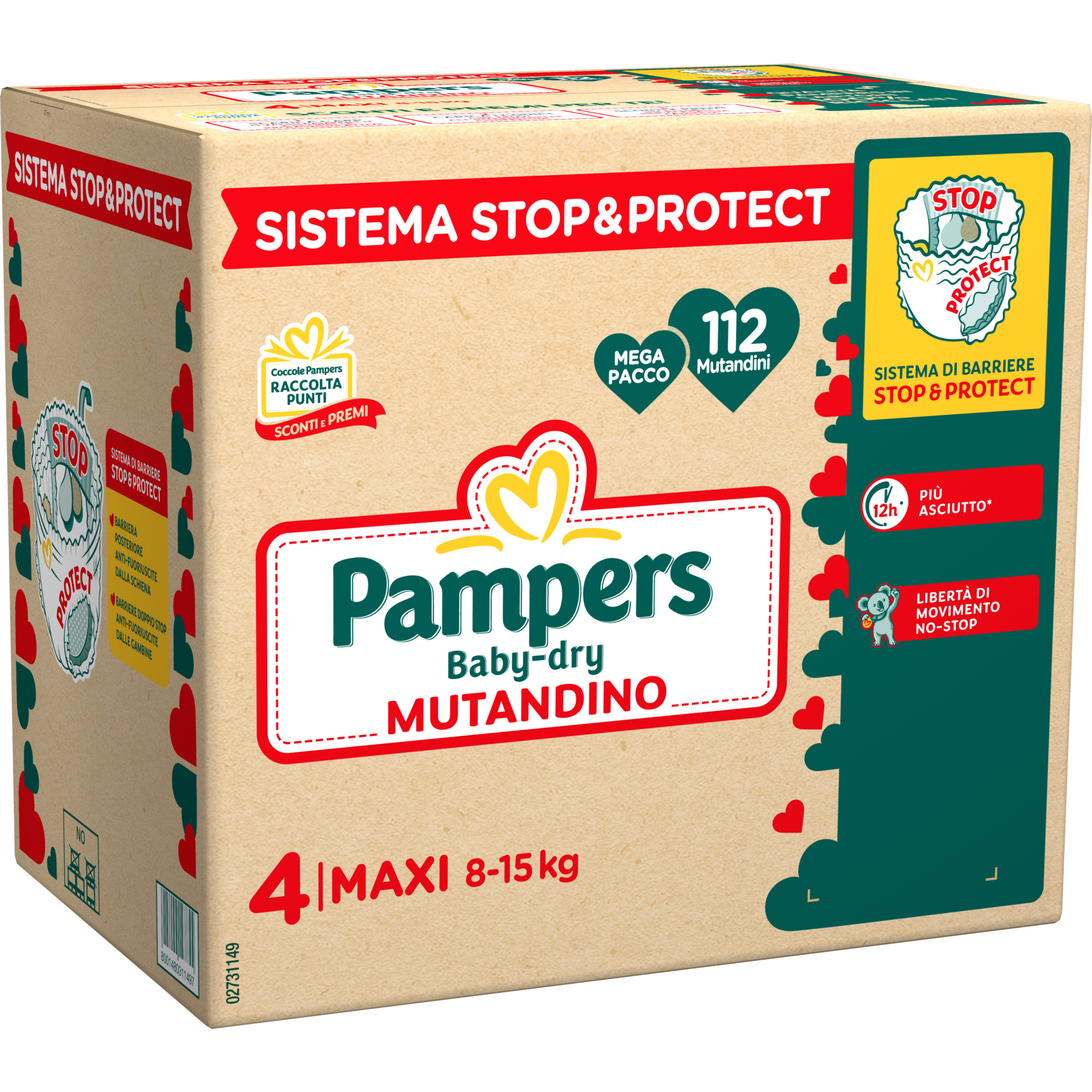 Pampers baby dry mut mega maxi x112 - PAMPERS