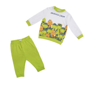 Pigiama lungo due pezzi bimbo stampa draghi - Mawi