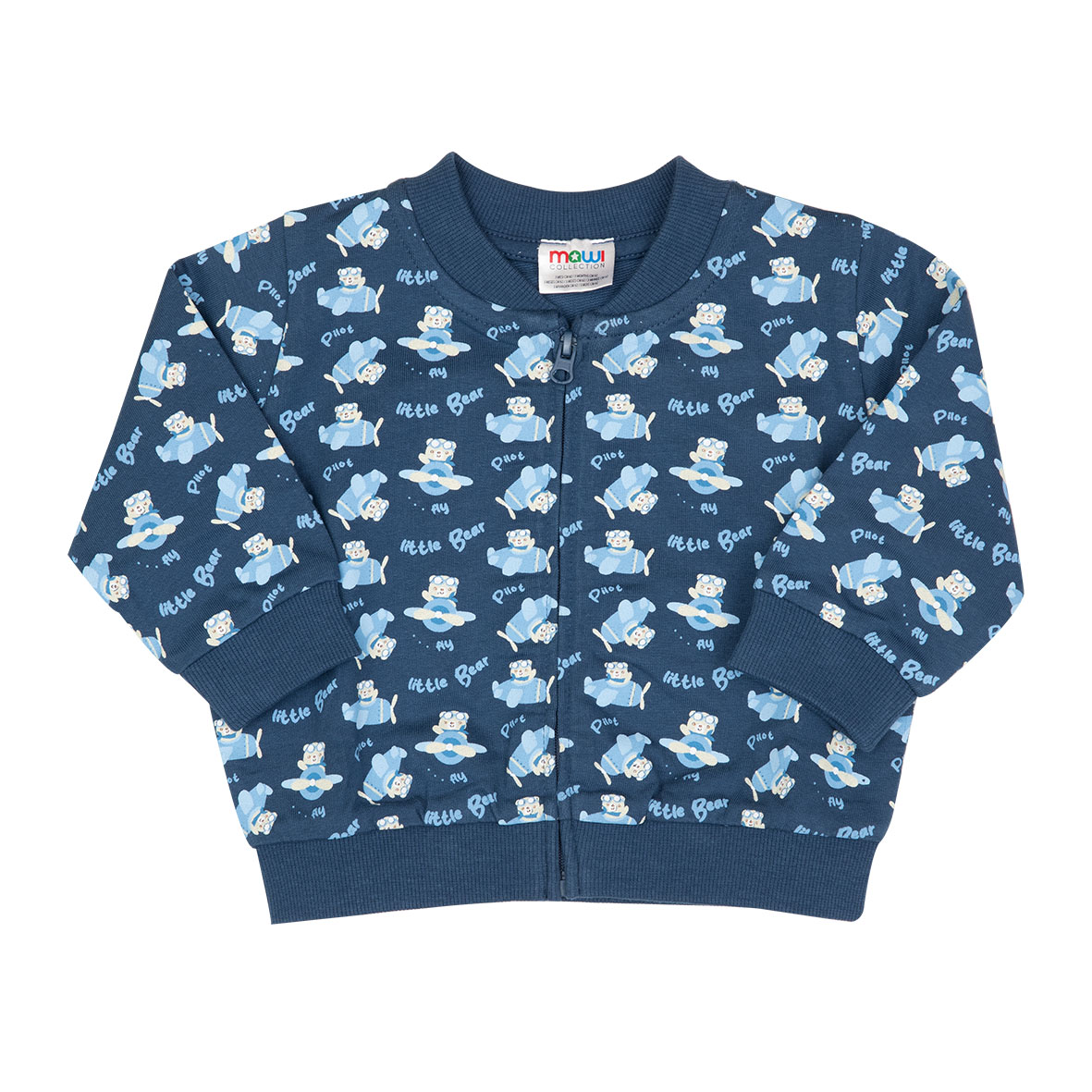 Felpa con zip bimbo blue "orsetto" - Mawi
