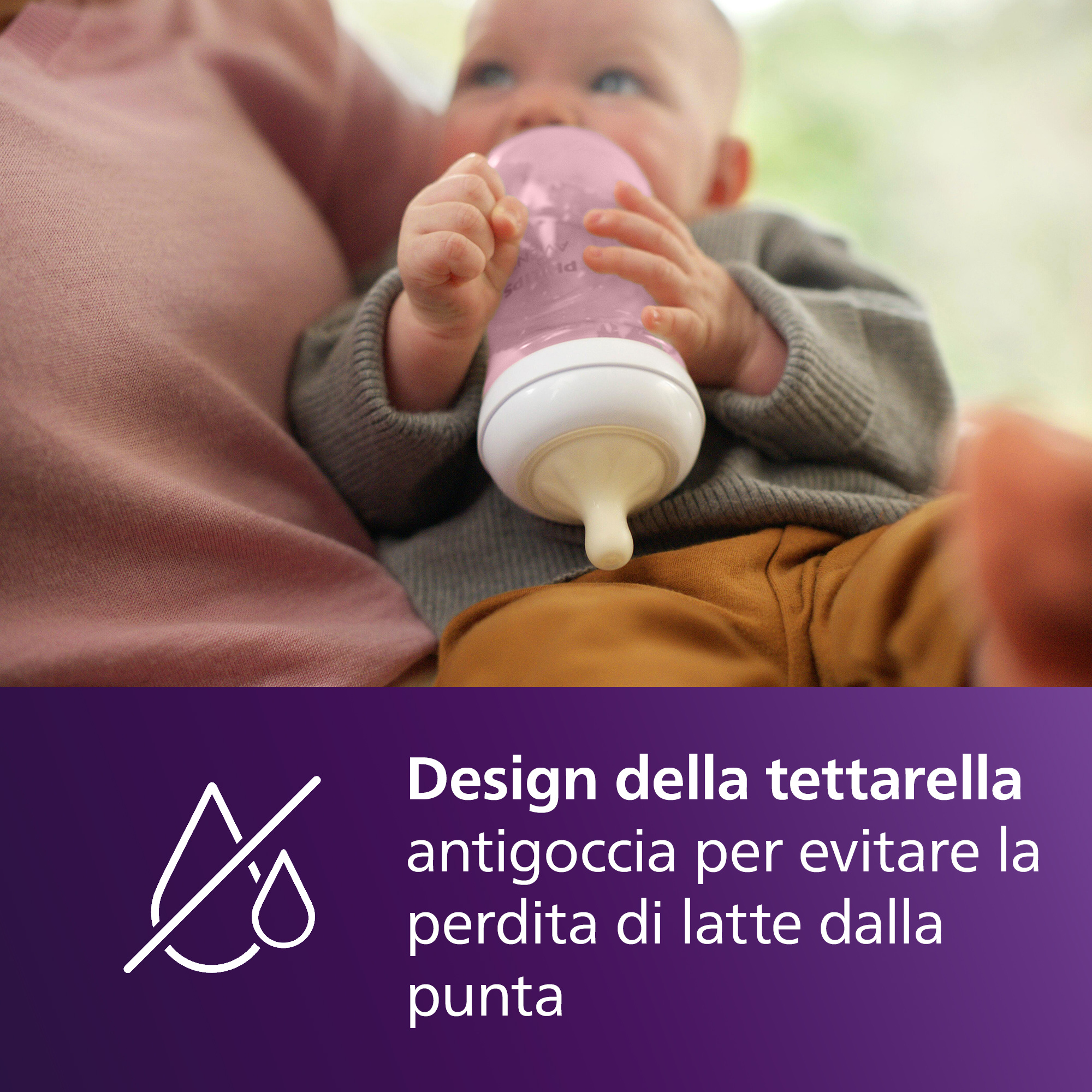 Biberon natural response rosa 260 ml, con tettarella flusso 3 (medio). età consigliata: 3-6m. biberon 1 pz: scy903/11 - philips avent - Avent