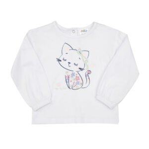 Maglia bianca bimba con stampa - Mawi