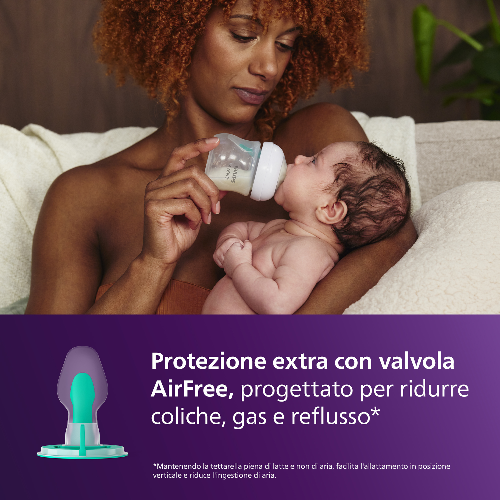 Biberon natural response con valvola airfree 260 ml, con tettarella flusso 3 (medio). età consigliata: 3-6m. biberon 1 pz: scy673/01 - philips avent - Avent
