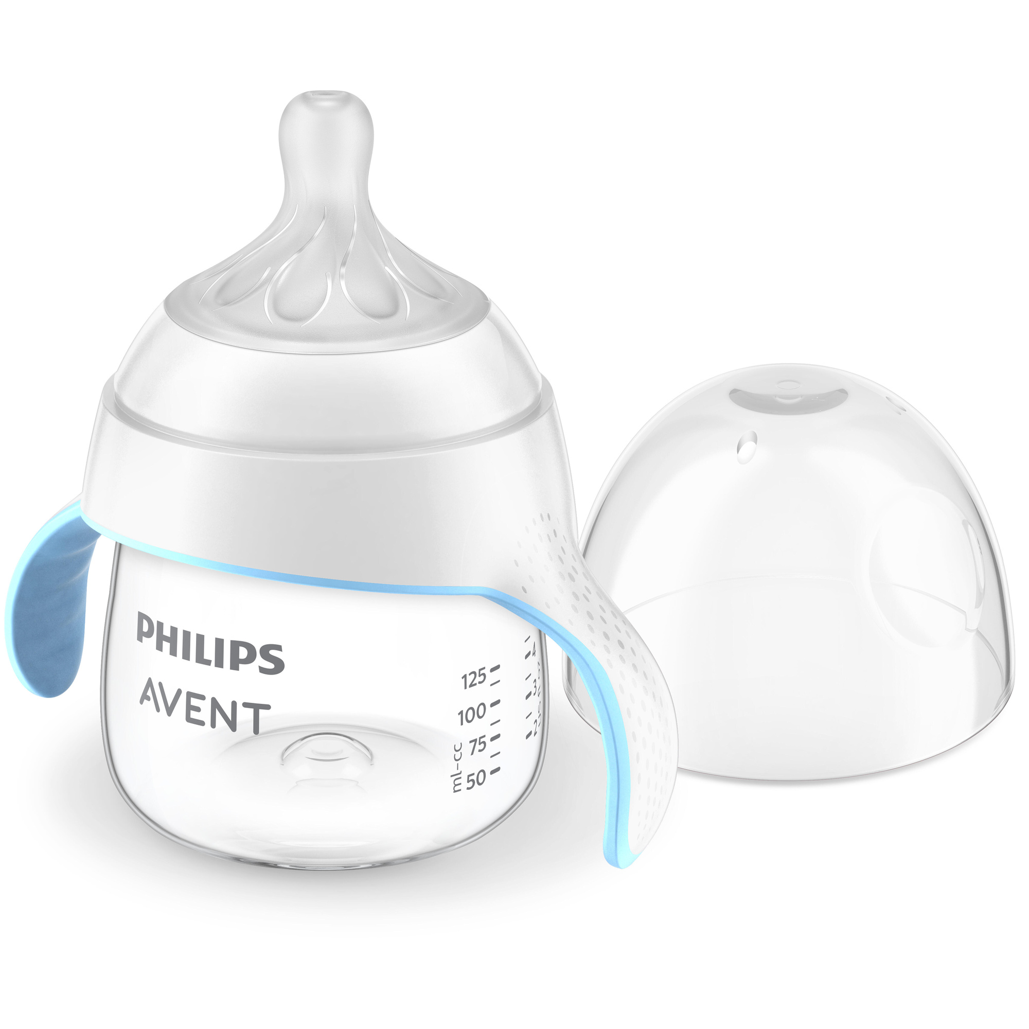 Bicchiere evolutivo natural response 125 ml, con tettarella flusso 5 (extra-veloce). età consigliata: 6m+. tazza biberon 1 pz - philips avent - Avent