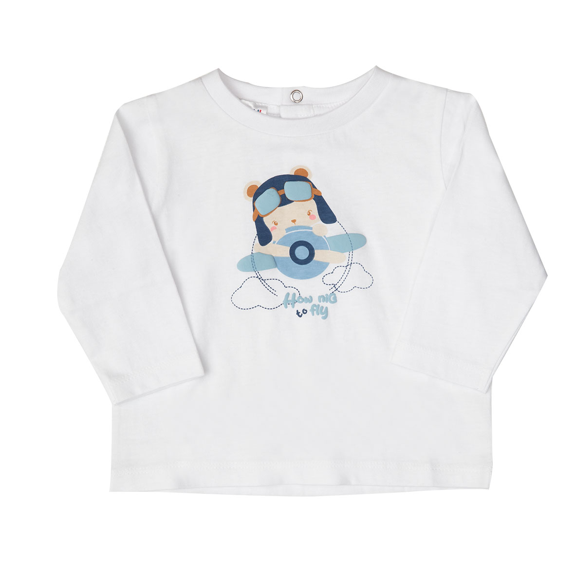 T-shirt jersey manica lunga bimbo bianca stampata - Mawi