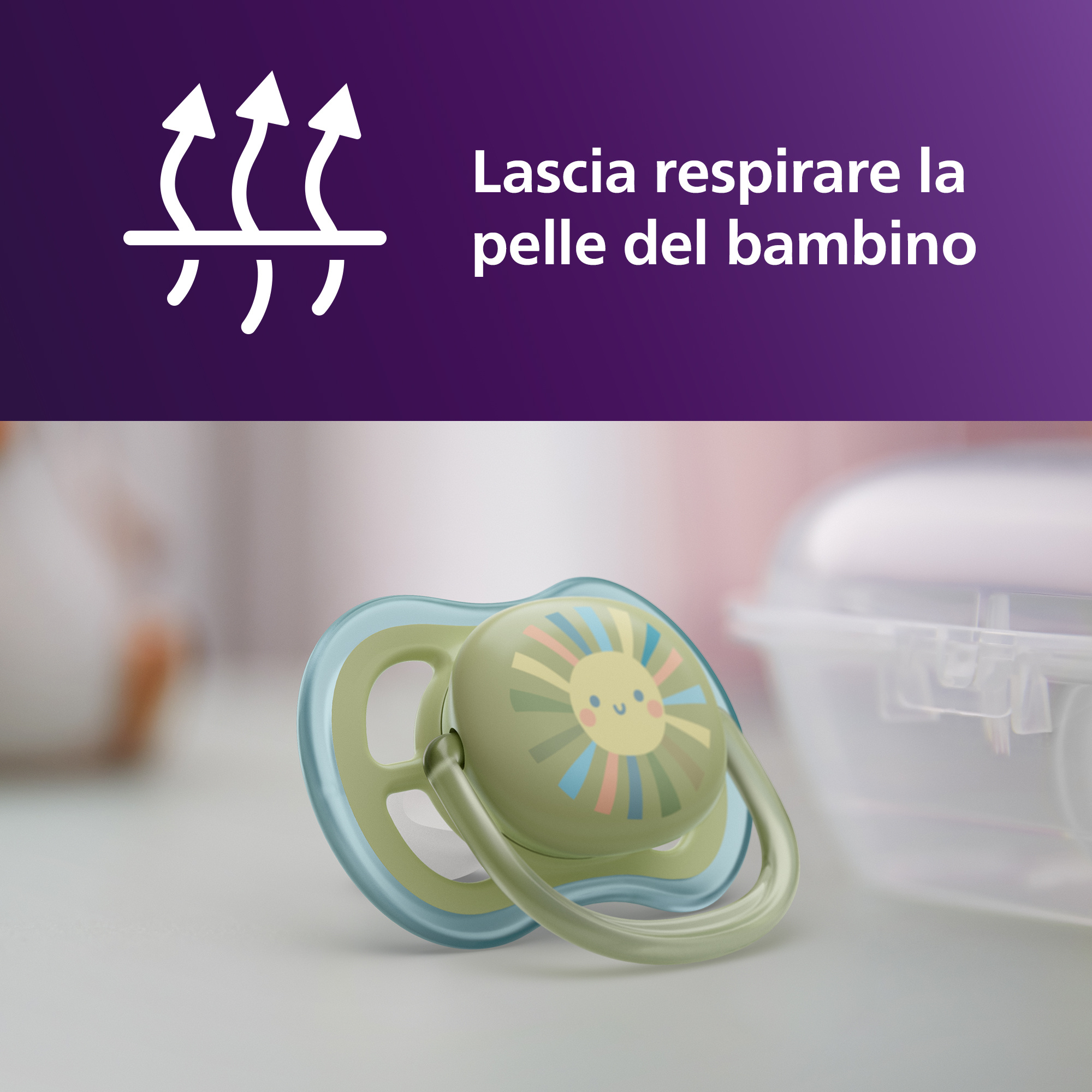 Set: un biberon natural response 125ml con tettarella flusso 2 (lento) 0-3m e un succhietto ultra air deco sole 0-6m. 1 set: scd837/10 - philips avent - Avent