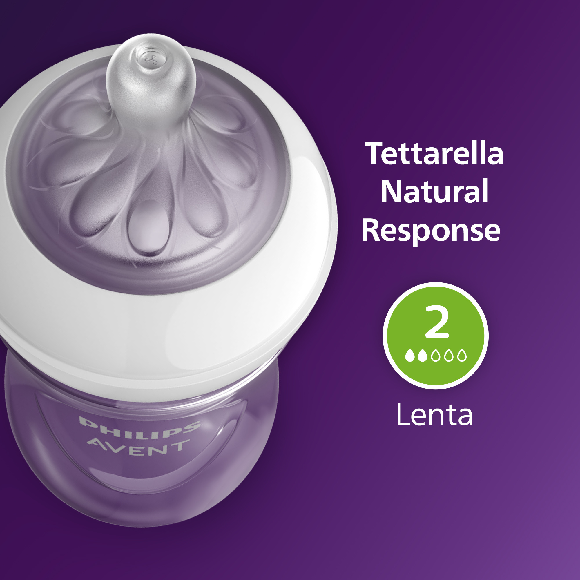 Biberon natural response con valvola airfree 125 ml, con tettarella flusso 2 (lento). età consigliata: 0-3m. biberon 1 pz: scy670/01 - philips avent - Avent