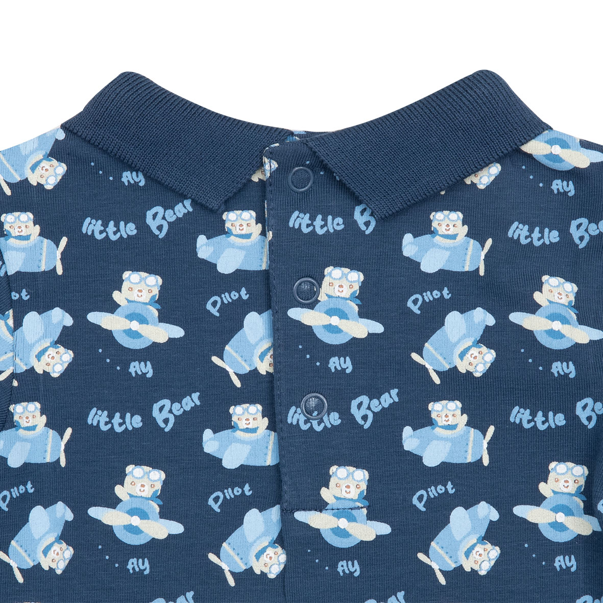 Body jersey stretch manica lunga bimbo blue stampato - Mawi