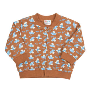 Felpa con zip bimbo marroone "orsetto" - Mawi