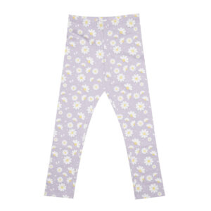 Legging stretch bimba lilla stampa floreale - Mawi