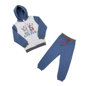 Completo jogging bimbo bicolor blu/grigio - Mawi