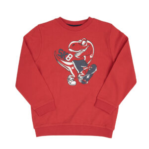 Felpa leggera rossa bambino stampa t-rex - Mawi