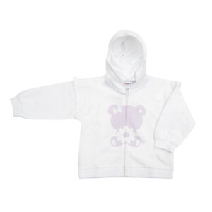 Felpa con cappuccio bimba bianca stampata - Mawi