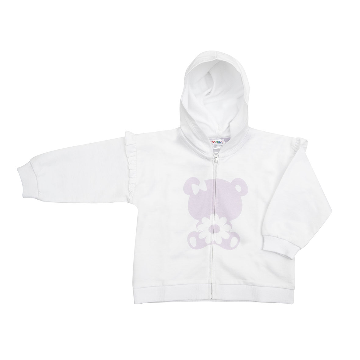 Felpa con cappuccio bimba bianca stampata - Mawi